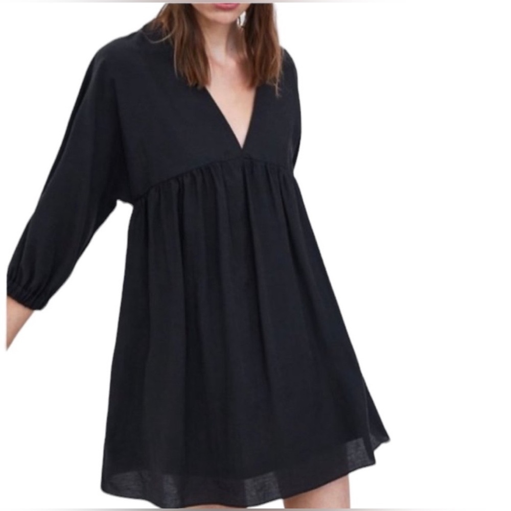 ZARA TRF Black Baby Doll Mini Dress